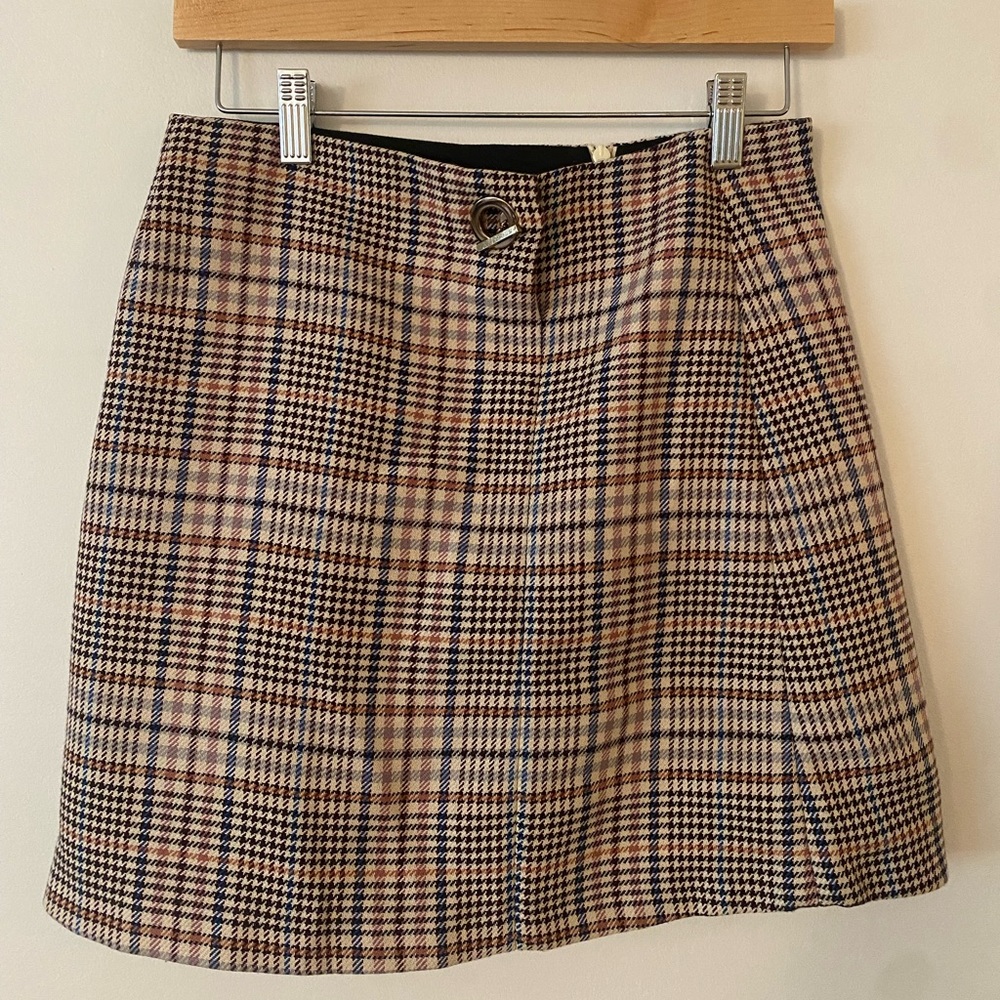 Sandro Houndstooth A line skirt